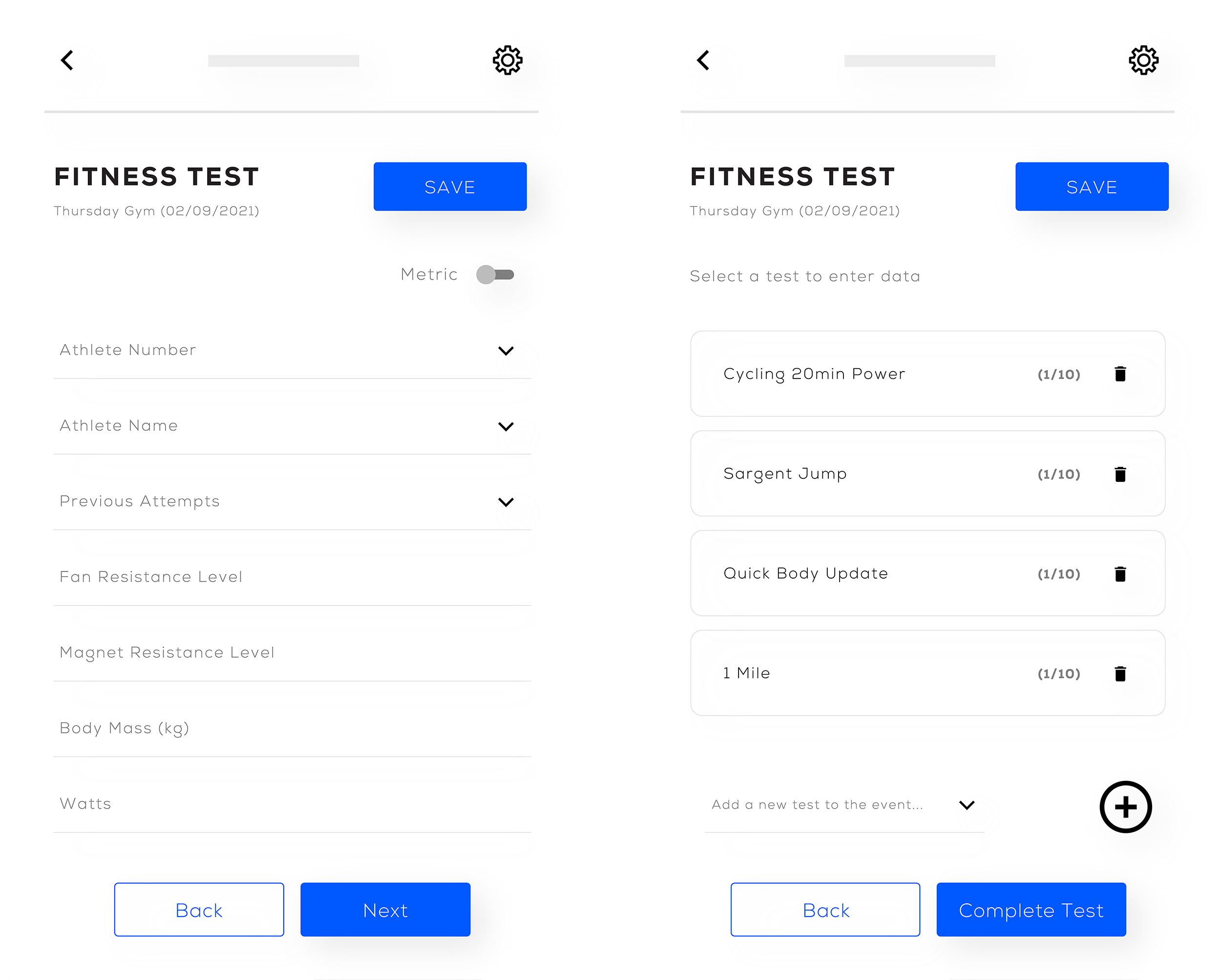 data collection screen